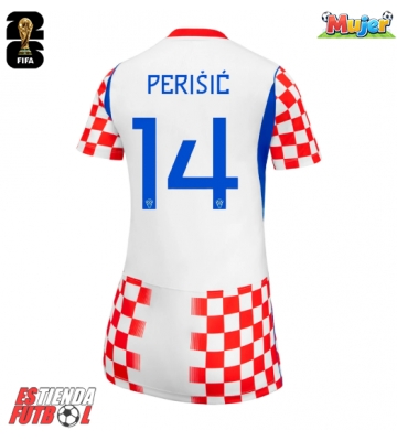 Croacia Ivan Perisic #14 Primera Equipación Mujer Mundial 2026 Manga Corta
